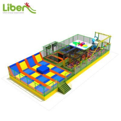 Colourful Trampoline Park Kids Indoor Sports Equipment with Safety Net