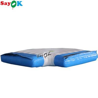 White Blue Inflatable Jumping Mat Inflatable Water Floating Obstacle Course