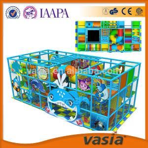 China Children Colorful Indoor Playground Equipment with Long Slides for Sale