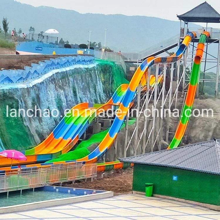 Screaming Amusement Park Equipment Fiberglass High-Speed Water Slide