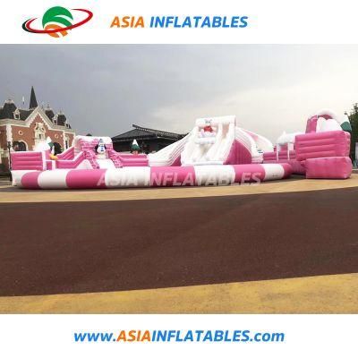 Outdoor Amusement Inflatable Land Water Park with Slide and Pool