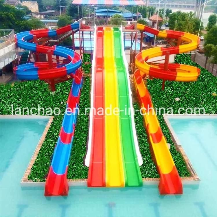 Water Park Design Rainbow Spiral Fiberglass Slide