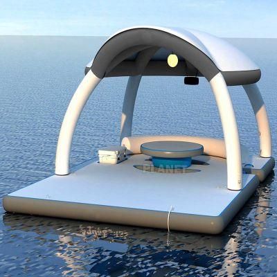 Hot Sale Floating Island with Tent Water Entertainment Equipment Inflatable Water Leisure Platform