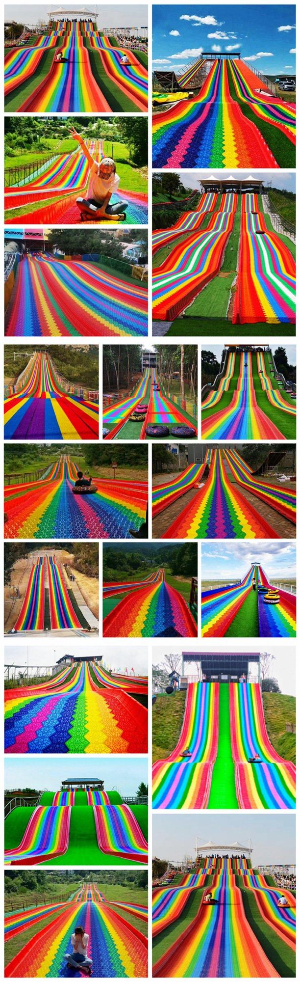 Park Grass Rainbow Slide Scenic Area Kids Outdoor Playground Equipment
