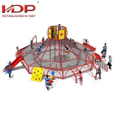 Outdoor Large Rope Net Climbing Playground with Slide Equipment
