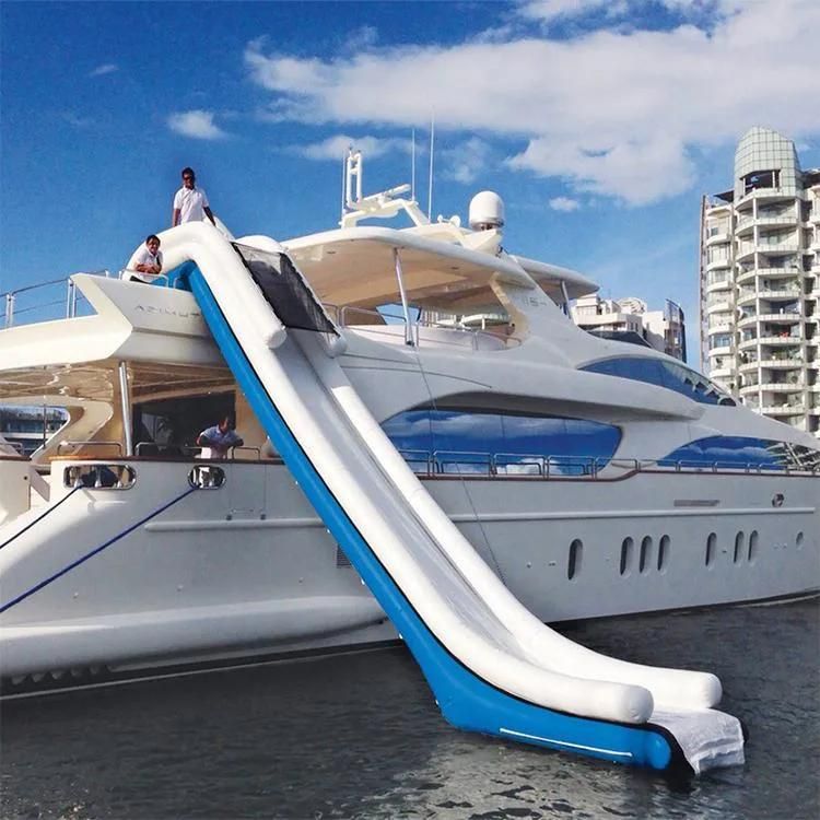 PVC Material White Color Inflatable Yacht Slide Inflatable Slide for Lake