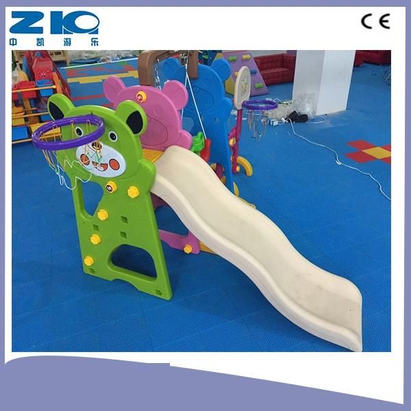 Indoor Plastic Kids Slides with Swing and Basketball