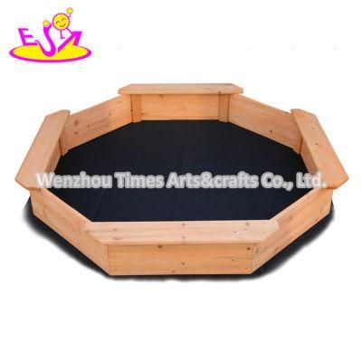 Children Garden Large Playground Wood Sandbox with Benches W01d160