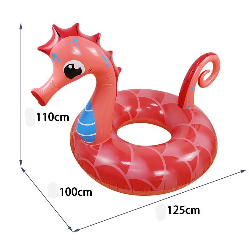 Summer Water Play Equipment Toys Inflatable PVC Seahorse Swimming Ring Pool Float