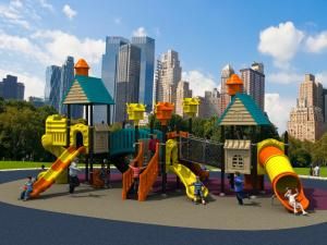 Plastic Material and Outdoor Playground Type Kids Play Equipment Slides (HD15A-118A)