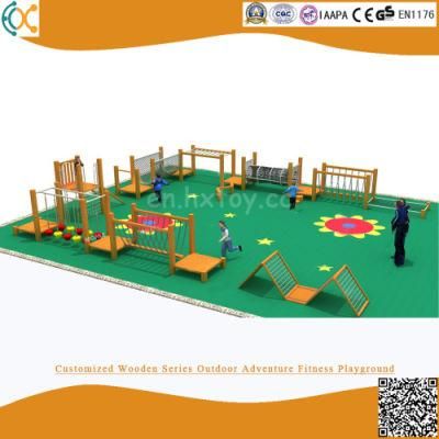 Customized Wooden Series Outdoor Adventure Fitness Playground Equipment for Kindergarten and Preschool