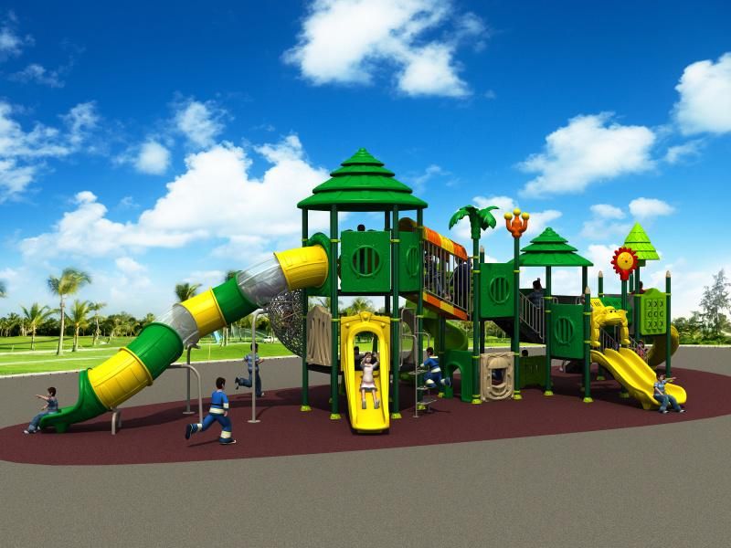 Wood Series Outdoor Playground Plastic Slide Equipment