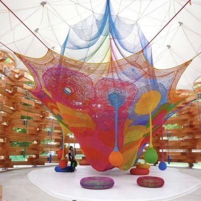 Customized Rainbow Climbing Rope Net Indoor Playground Crocheted Climbing Net