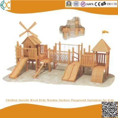 Children Outside Wood Slide Wooden Outdoor Playground Equipment for Kids