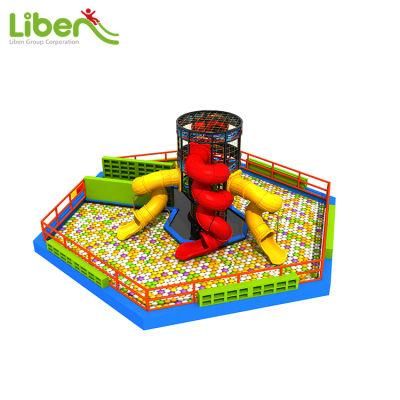 Commercial Indoor Playground Kindergarten Toy Spiral Slides with Large Ball Area