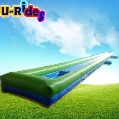 Water game inflatable one lane slip n slide/ city slide with soft mat / water slide with pool for event