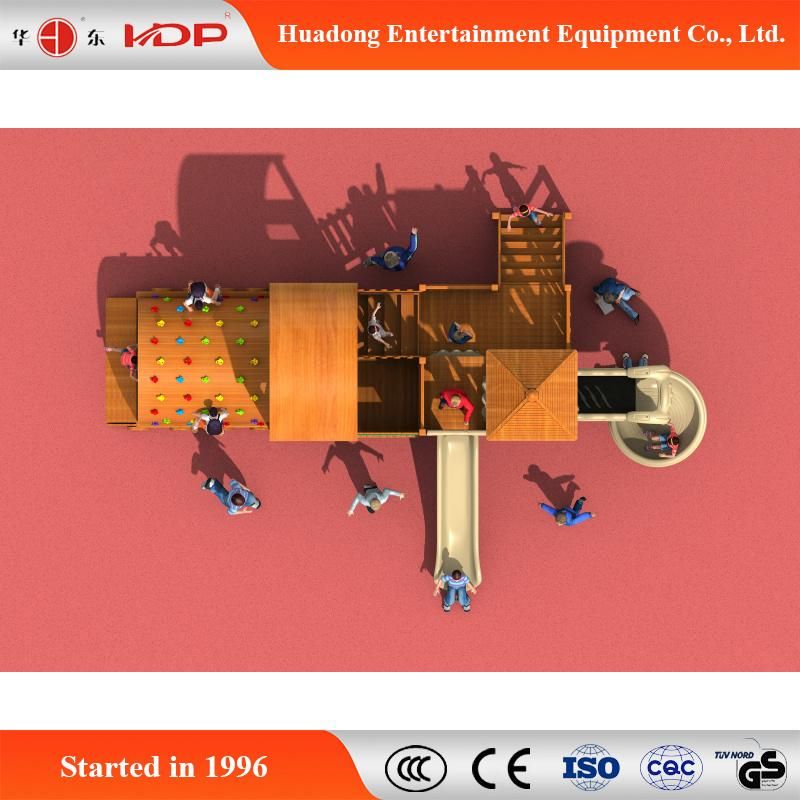 Funny Style Wooden Climbing Slide Amusement Equipment (HD-MZ038)