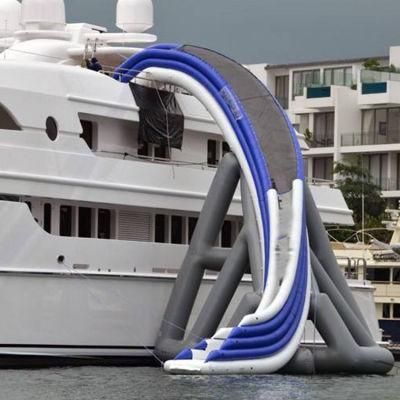 Floating Inflatable Yacht Water Slide / Boat Dock Slide for Water Games