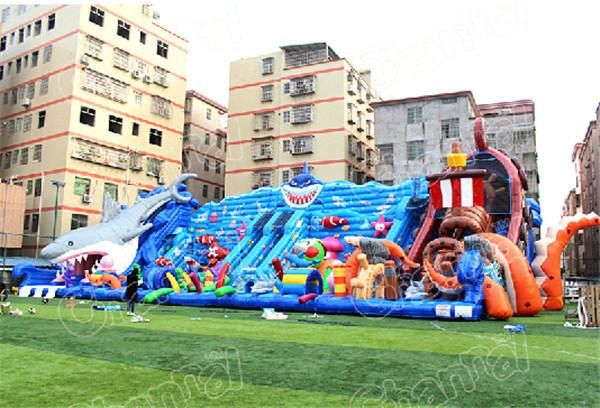 Giant Ocean World Inflatable Playground/Inflatable Obstacle with Slide Chob549