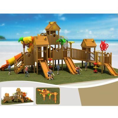 Customized Community Wooden Slide Climbing Outdoor Kids Playground Equipment Ym72