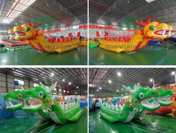 Hot Sale Double Row Inflatable Dragon Banana Boat Towable Tube, Inflatable Towable Pontoon Boat for Jet Ski