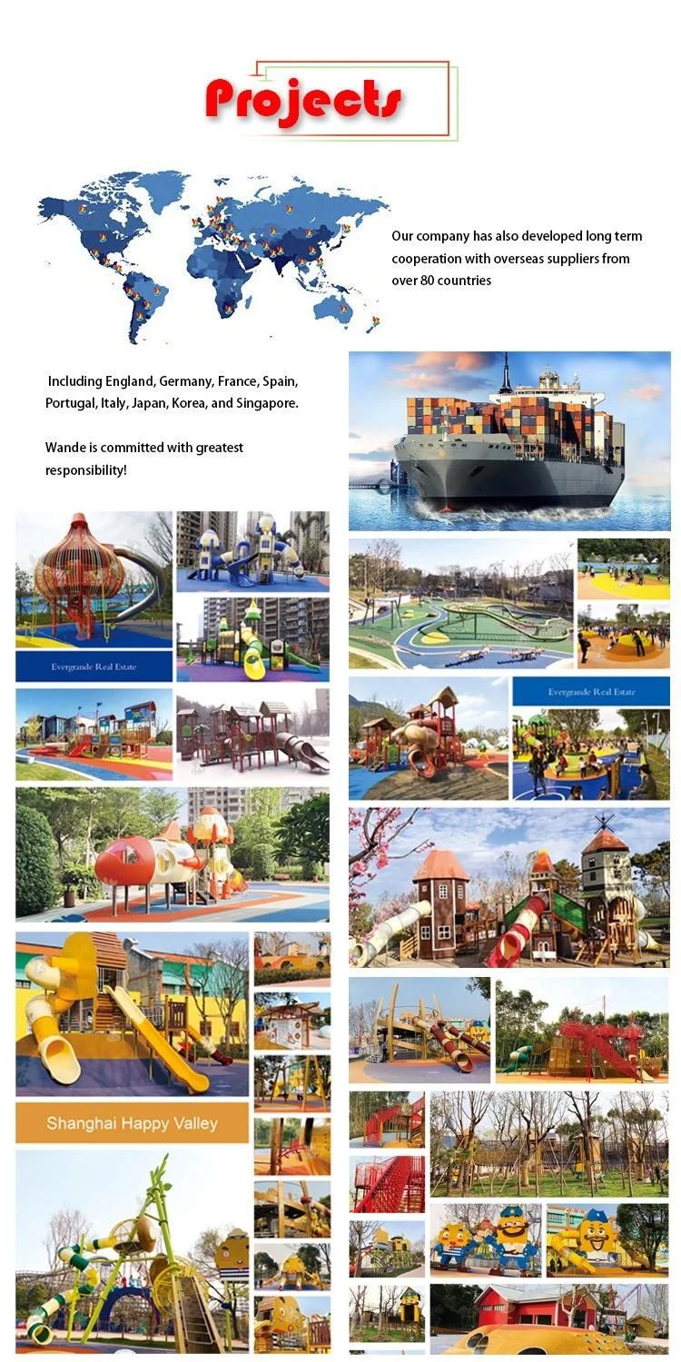 GS TUV Standard Rocket Theme Amusement Park Rides Outdoor Children Kindergarten Toy Games Kids Plastic Slide Playground Equipment