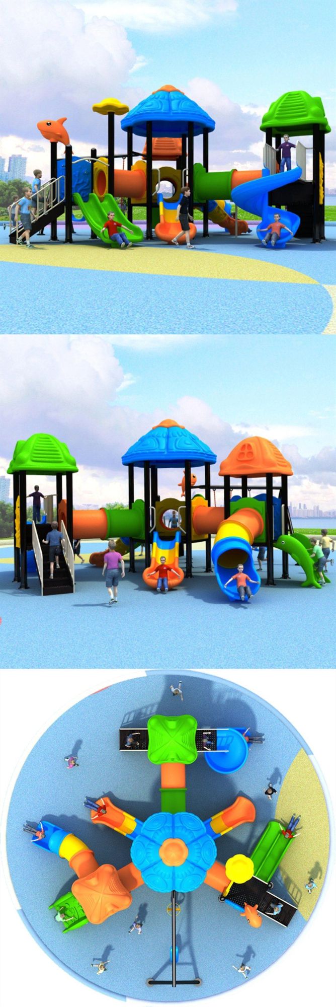 Community Outdoor Playground Slides Children′s School Amusement Park Equipment 485b