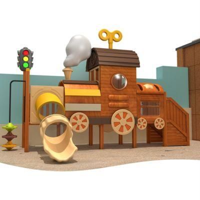 Park Wooden Car Shape Slide Outdoor Children Playground Equipment Ym67