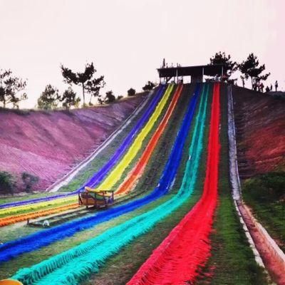 Custom Park Outdoor Grass Rainbow Slide Farm Kids Playground Equipment