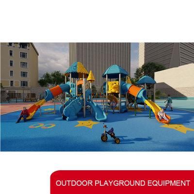 Kids Plastic Outdoor Playground Equipment for Amusement Park with Slide
