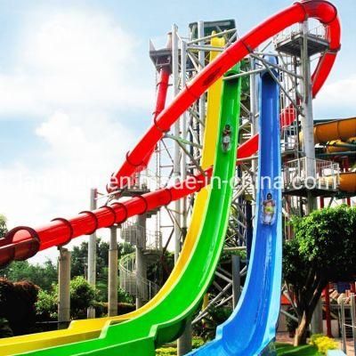 Water Theme Park Freefall Slide Fiberglass High Speed Water Slides