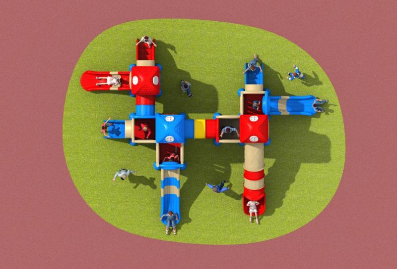 Hot Selling Plastic Kindergarten Kids Outdoor Adventure Playground