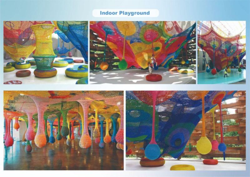 New Design Hand Knitted Children Rainbow Climbing Nets for Indoor Amusement Park for Children