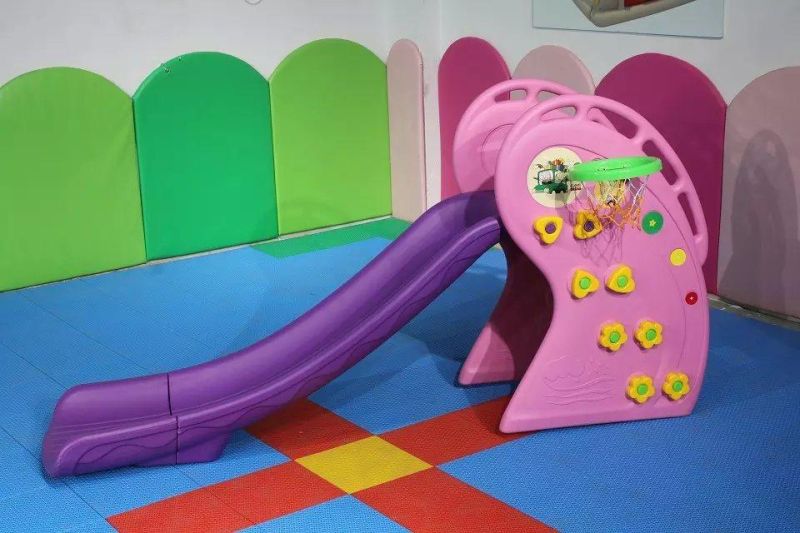 Kindergarten Plastic Slide Swing Set for Indoor Playground