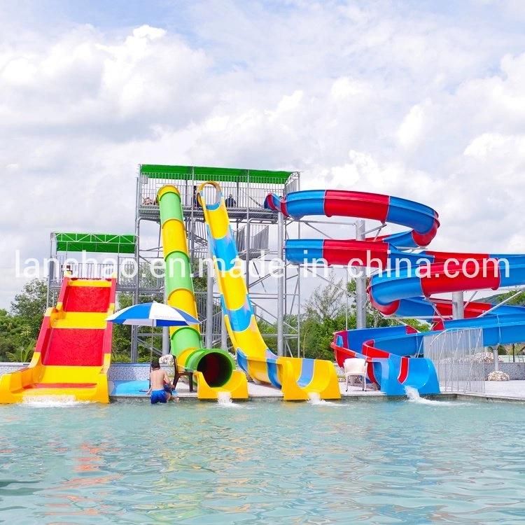 Swimming Pool Speed Slide Fiberglass Water Park Equipment