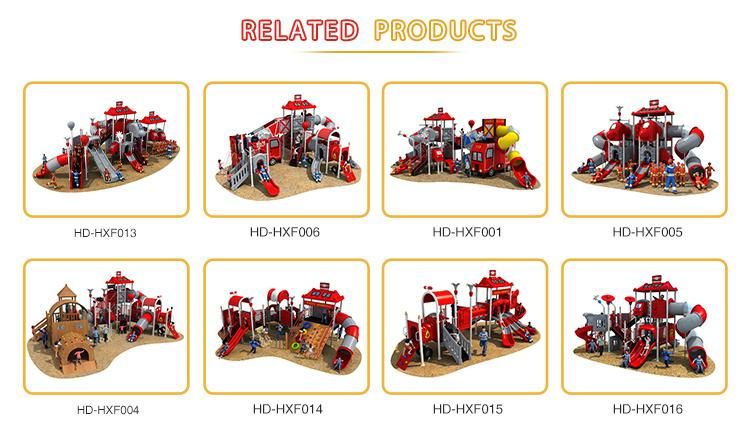 Customized Big Fire Control Series Playground Kids Outdoor Playground Plastic Slide Equipment