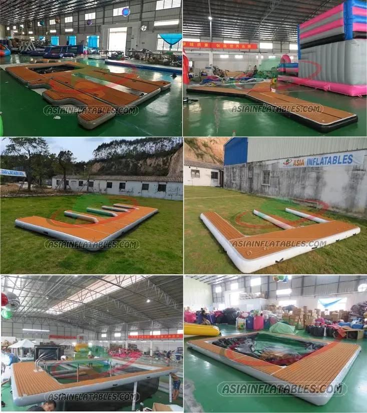 Dwf Custom Inflatable Aqua Banas, Inflatable Water Floating Island with Tent for Leisure Time