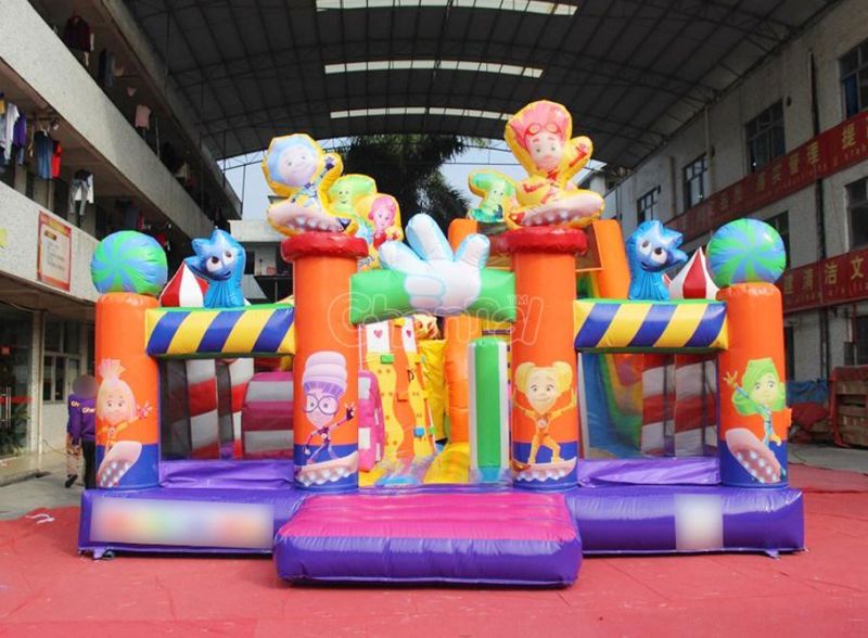 Candy Castle Giant Inflatable Obstacle Park with Slide Chob552