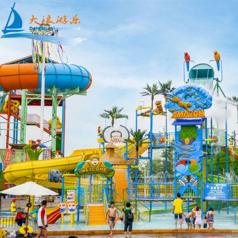 Middle Large Amusement Park Outdoor Water Playground Equipment Maya Style for Sale