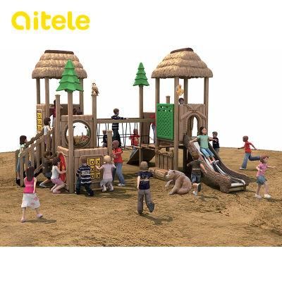Wood-Plastic Children Outdoor Amusement Playground Equipment (NL-01401)