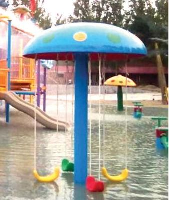 Popular Mushroom Water Spray with Swing Fiberglass Waterproof Water Park Equipment