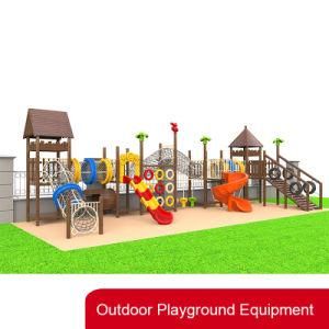 New Design Outdoor Wooden Playground with Slide and Climbing