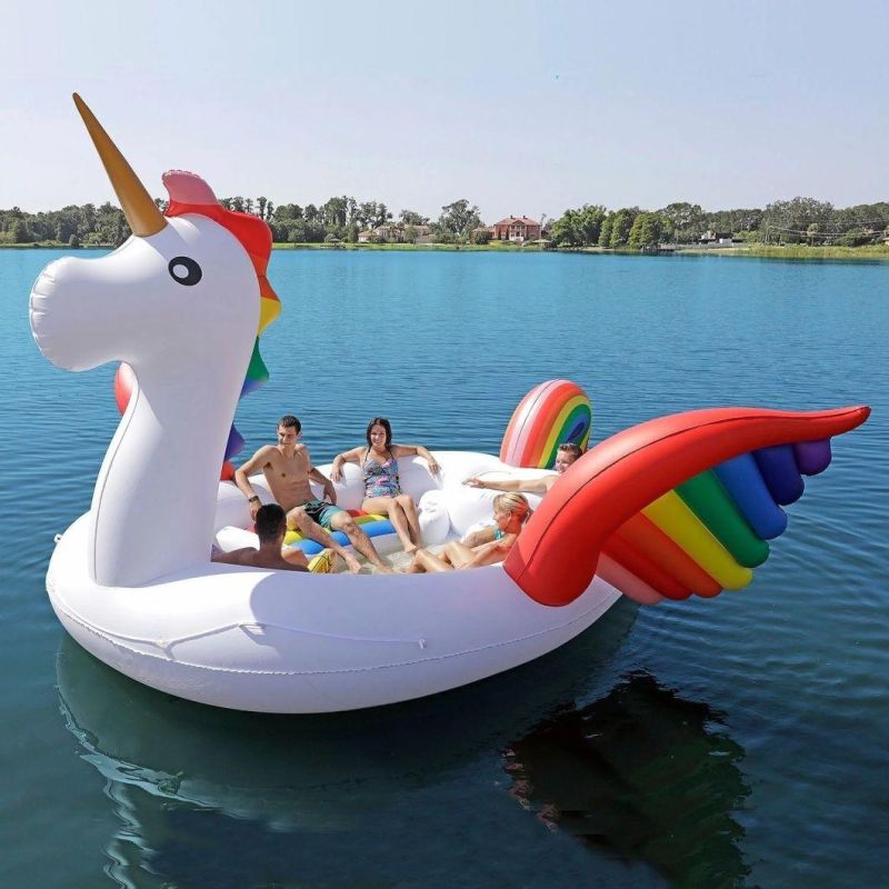 Summer Water Play Equipment PVC Unicorn Pool Float 6 Person Inflatable Boats for Sale
