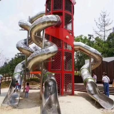 Kids Outdoor Amusement Park Stainless Steel Slide Community Playground Equipment