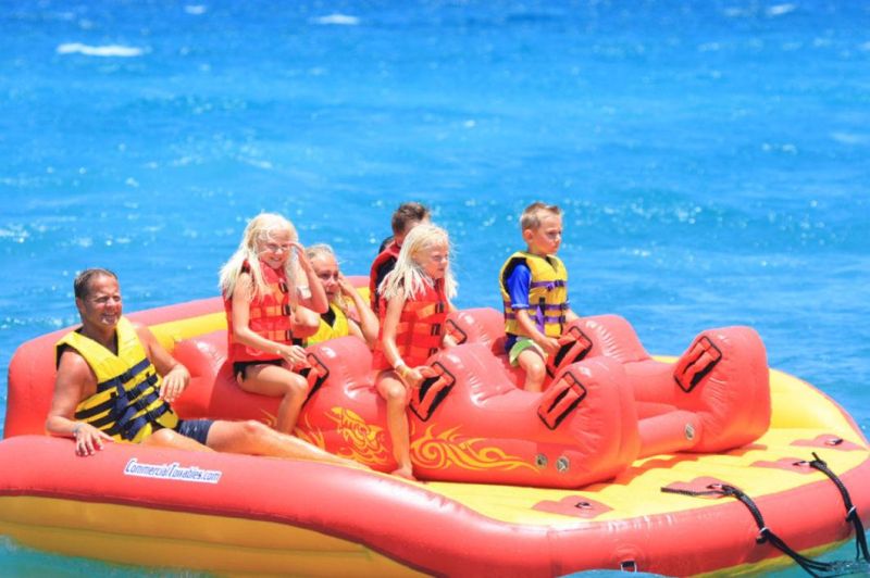 Water Play Equipment Entertainments Towable Water Ski Tube Double Line Inflatable Dragon Boat Tow