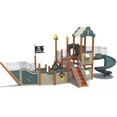 Kids Community Park Outdoor Playground Equipment Wooden Pirate Ship QS10