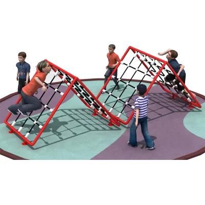 Customized Outdoor Free Standing Galvanized Steel Rope Climbing Net Tower for Toddlers