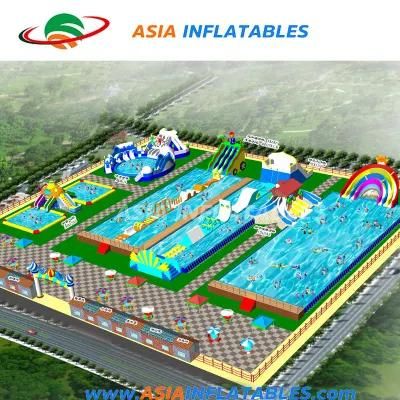 Popular Water Park Equipment Inflatable Land Water Amusement Park for Kids &amp; Adults