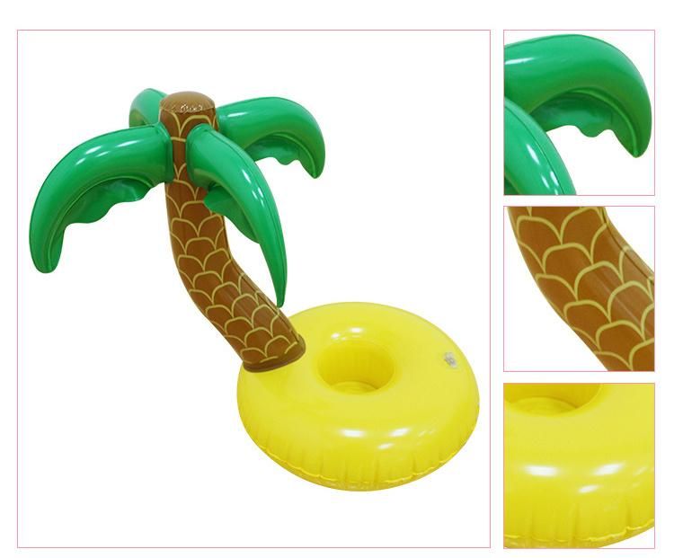 Summer Water Play Equipment Inflatable Swimming Pool Cup Drink Holder Palm Tree Pool Float