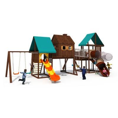 Wood Series Commercial Used Baby Playset Outdoor Wooden Playground Kid